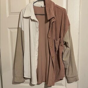 Trendy Corduroy Colorblock Blazer